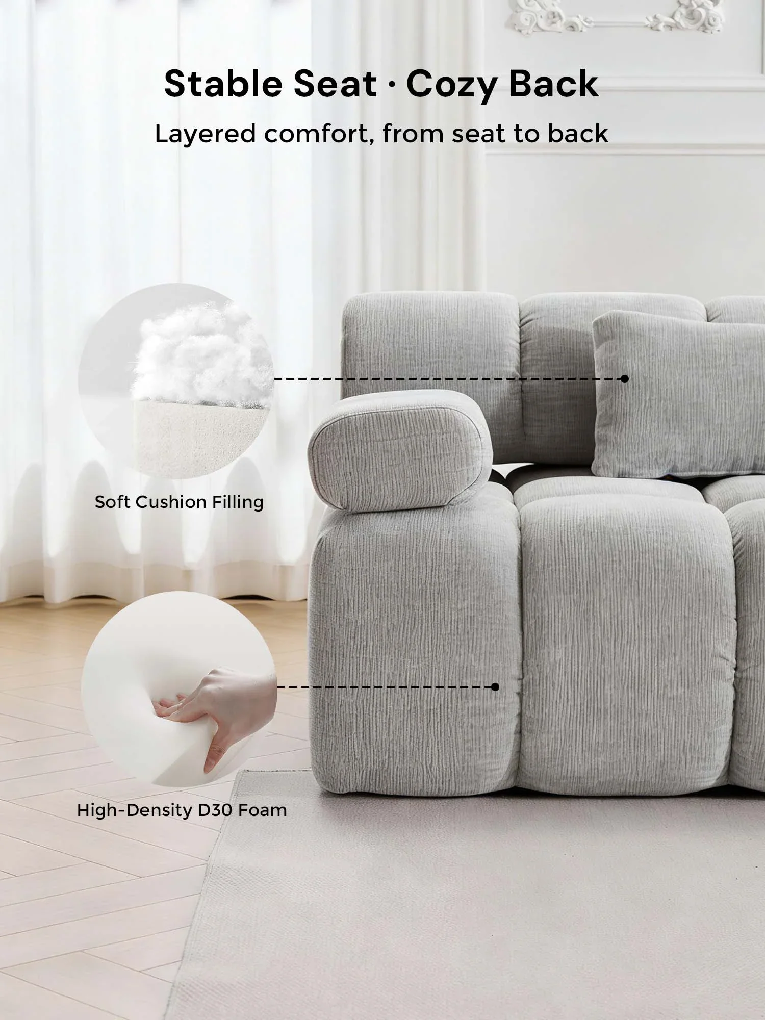 Dionysus Luxury Design Compressed Sectional Sofa - Image 34