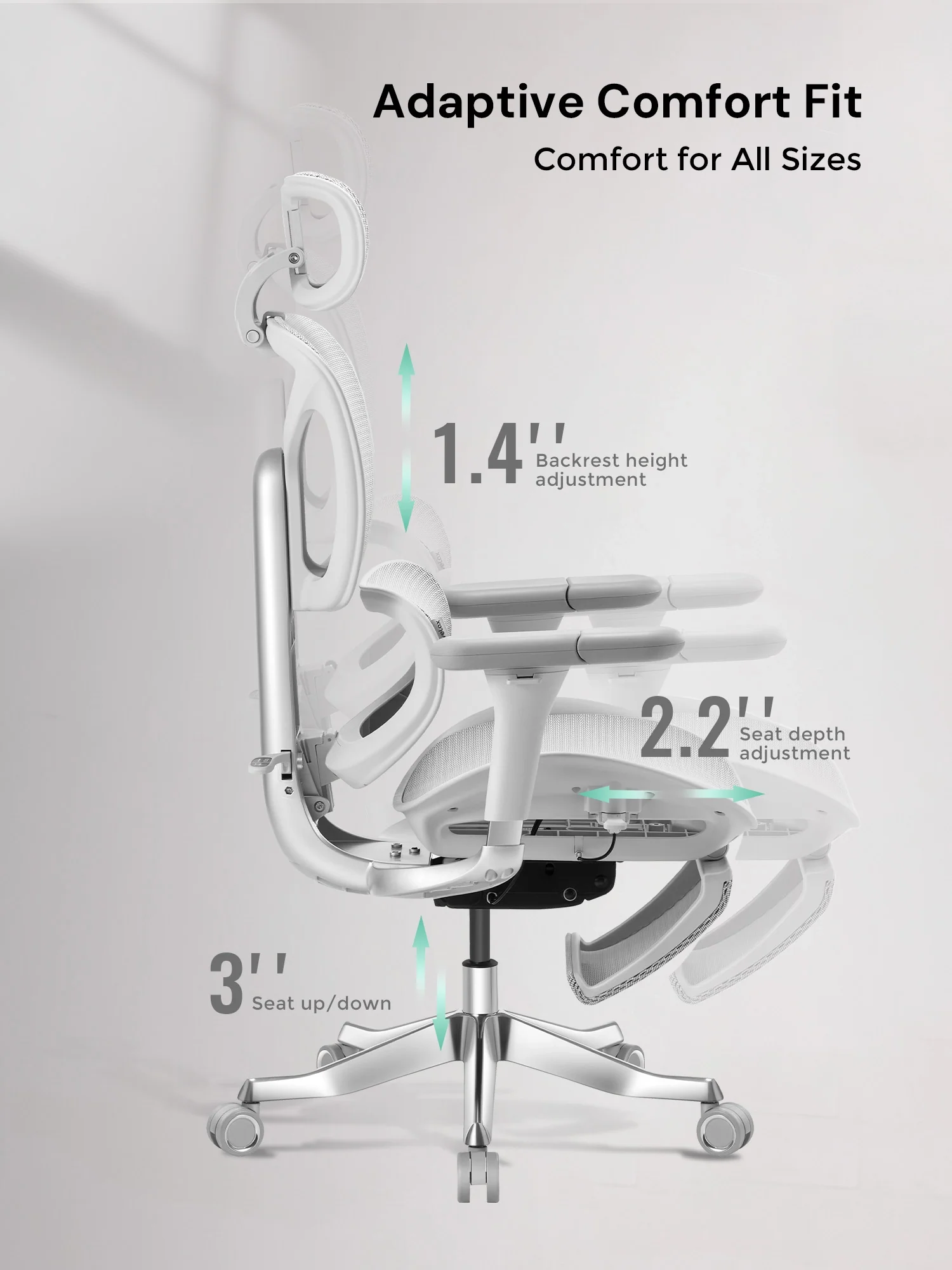 S9 Standard Ergonomic Office Chair with One-Touch Adjustment - Image 89