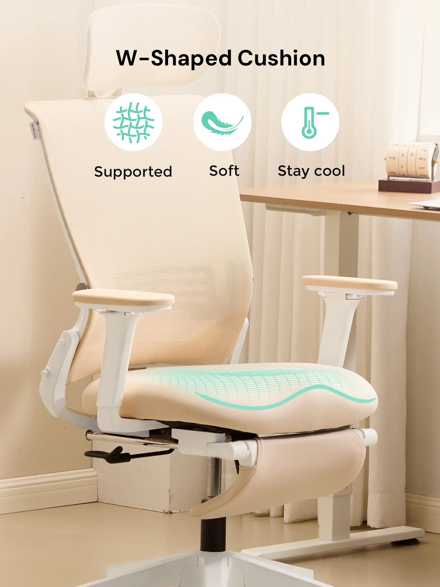 S4 Ergonomic Desk Chair with Foldable Backrest - Image 35