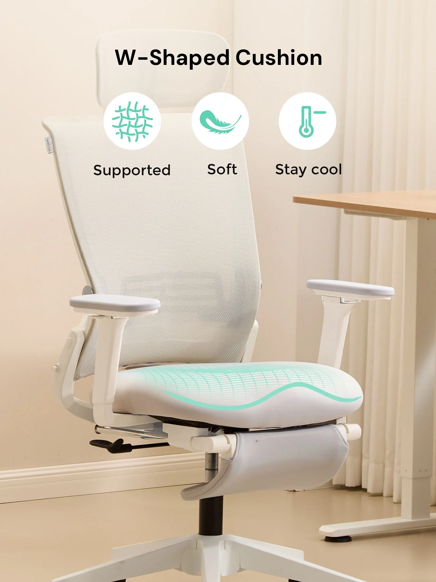 S4 Ergonomic Desk Chair with Foldable Backrest - Image 43