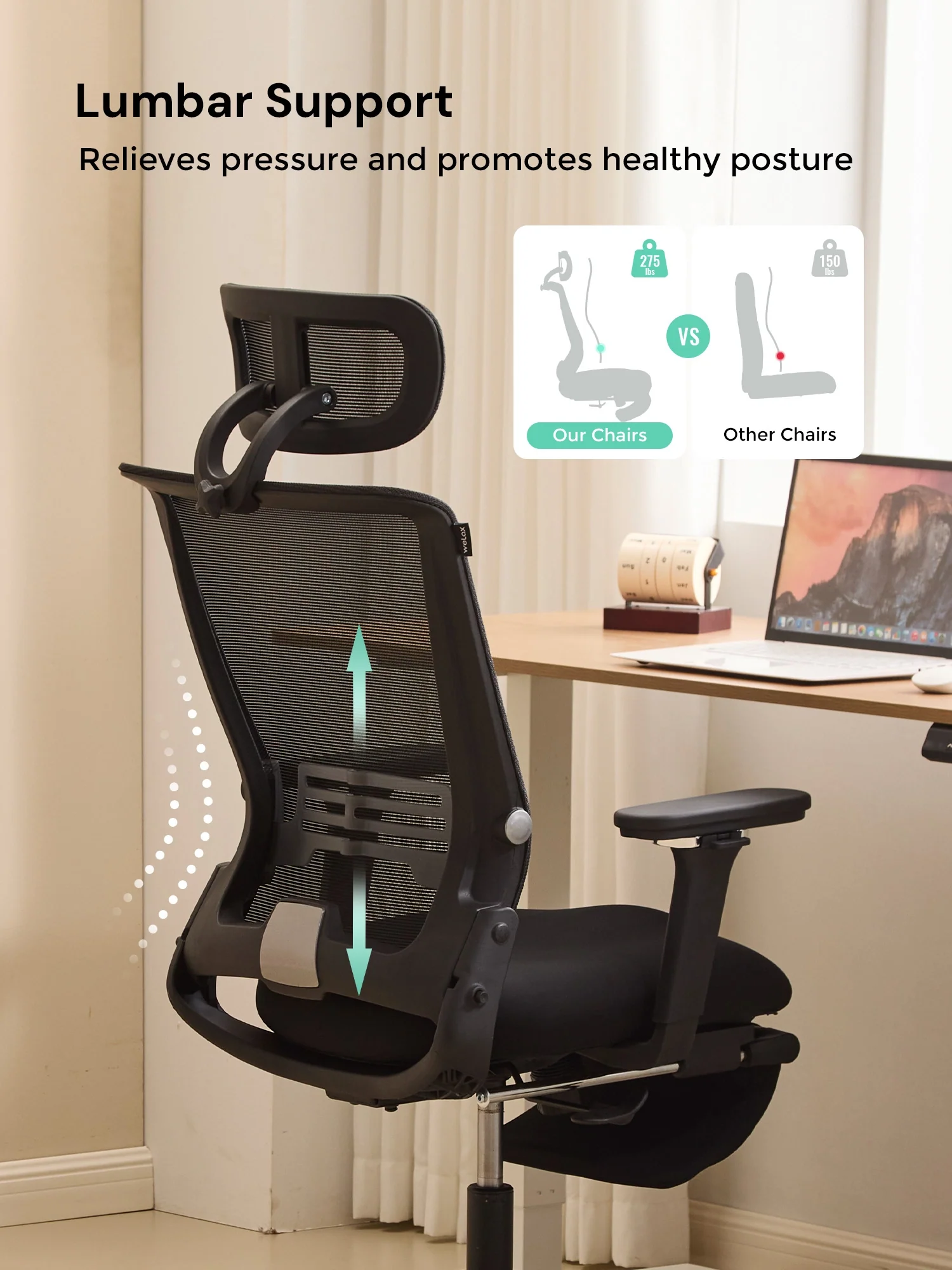 S4 Ergonomic Desk Chair with Foldable Backrest - Image 50