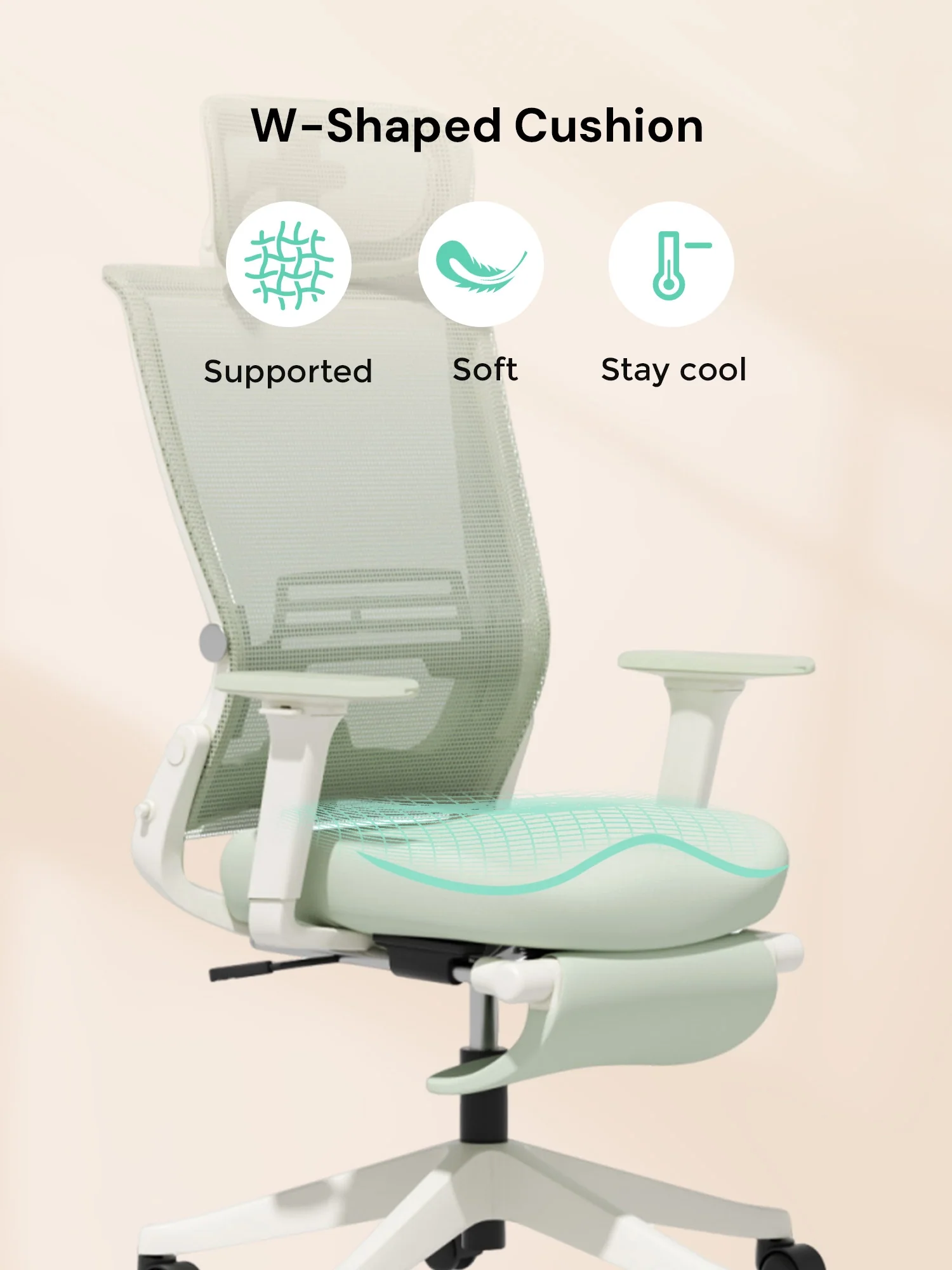 S4 Ergonomic Desk Chair with Foldable Backrest - Image 72