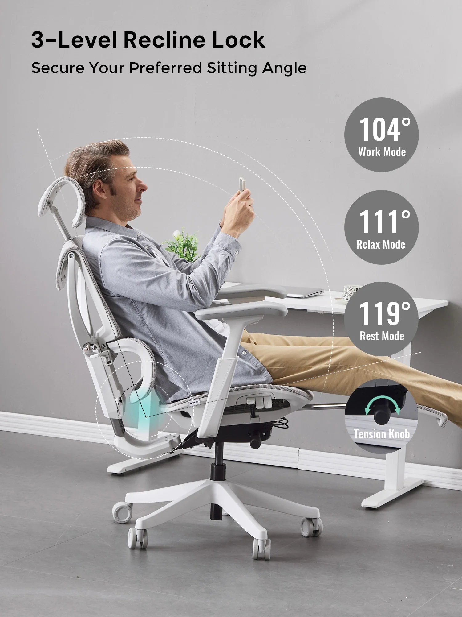 S7 Ergonomic Office Chair with Three-Button Adjustment - Image 48