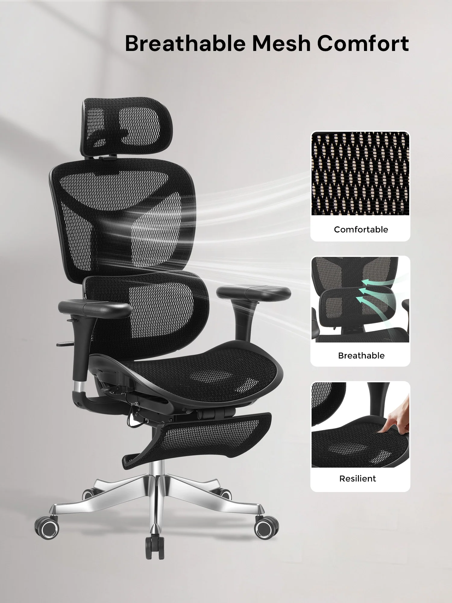 S9 Pro Ergonomic Office Chair with One-Touch Adjustment - Image 40