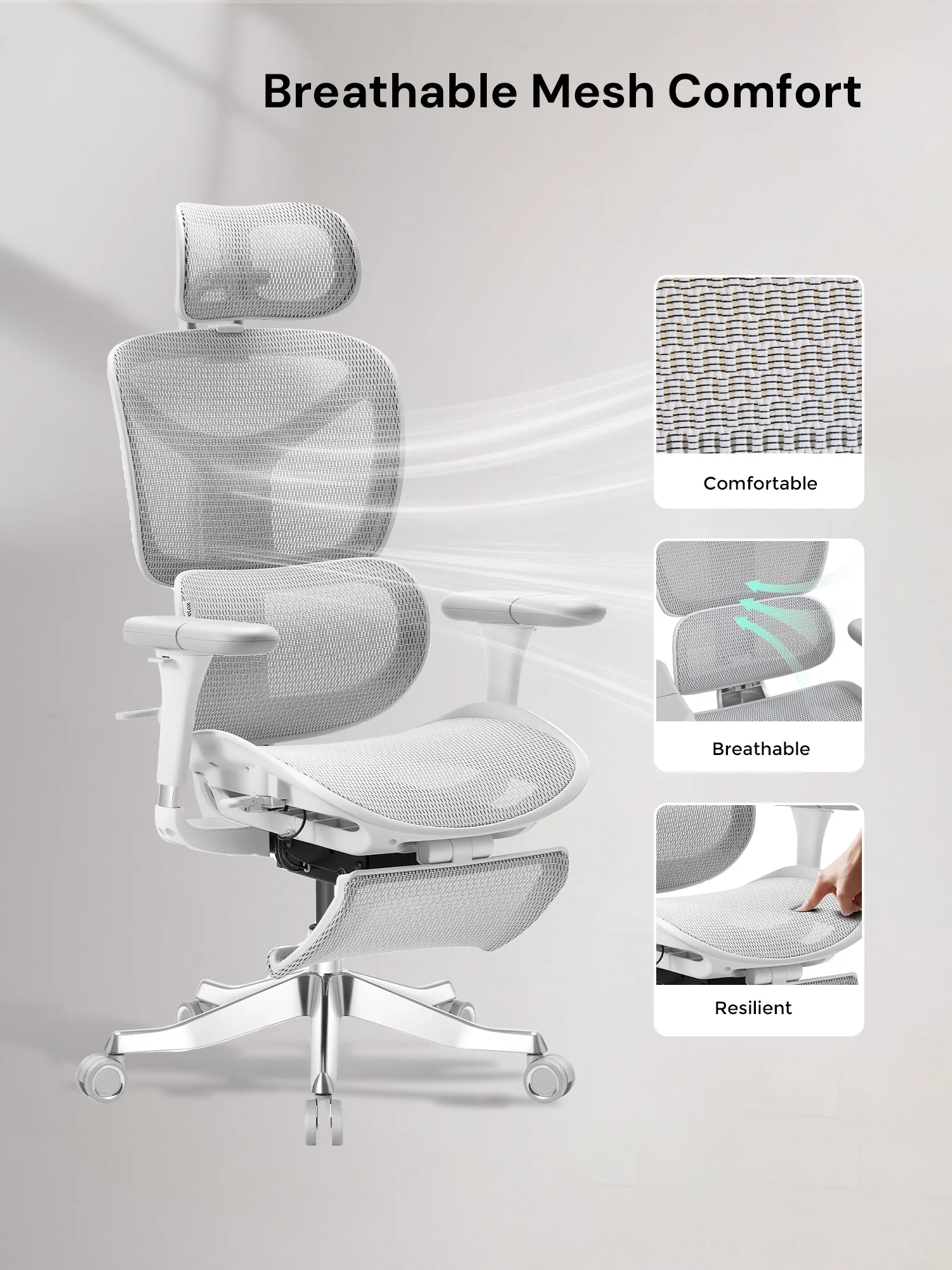 S9 Pro Ergonomic Office Chair with One-Touch Adjustment - Image 44