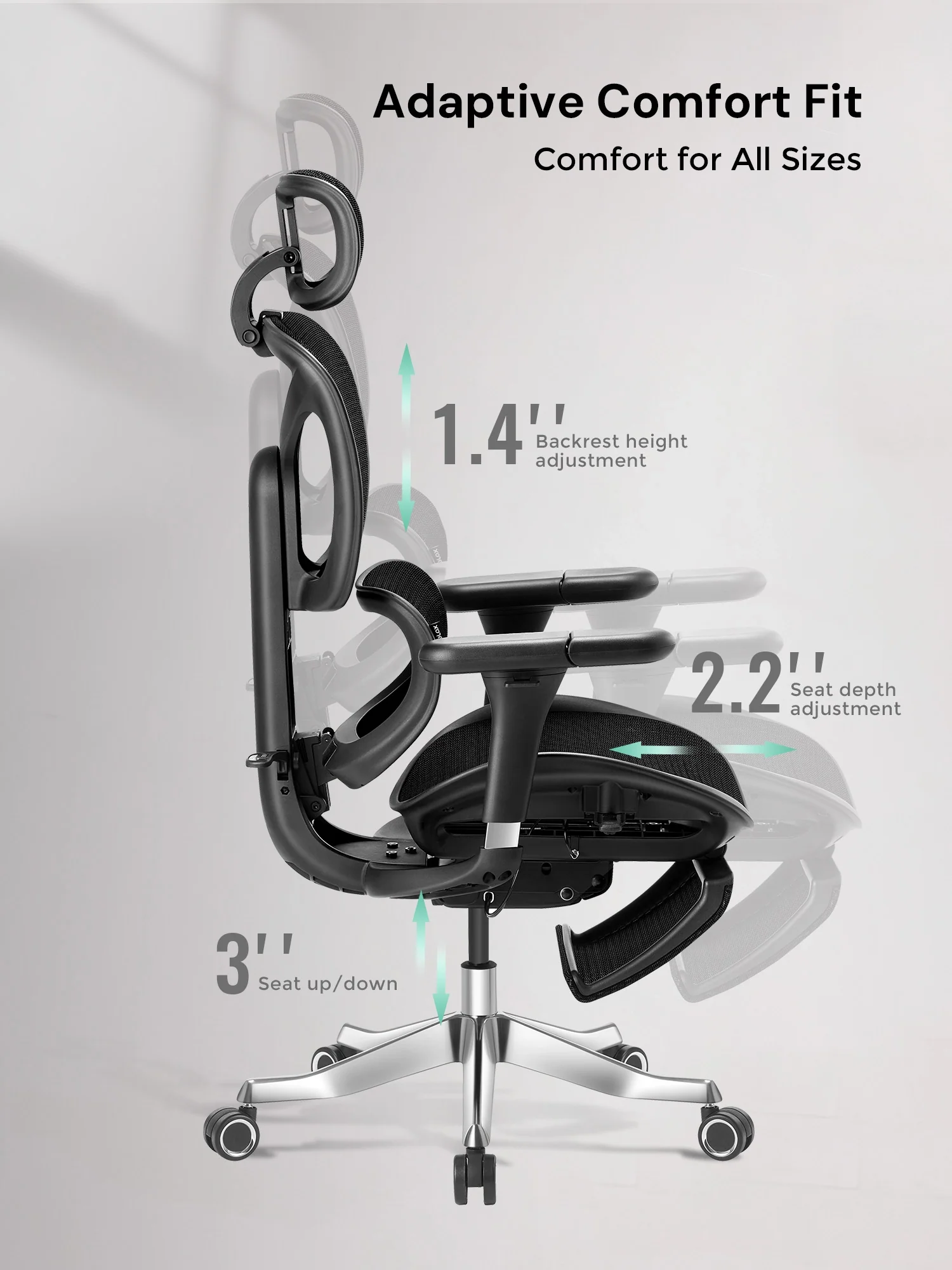S9 Pro Ergonomic Office Chair with One-Touch Adjustment - Image 8