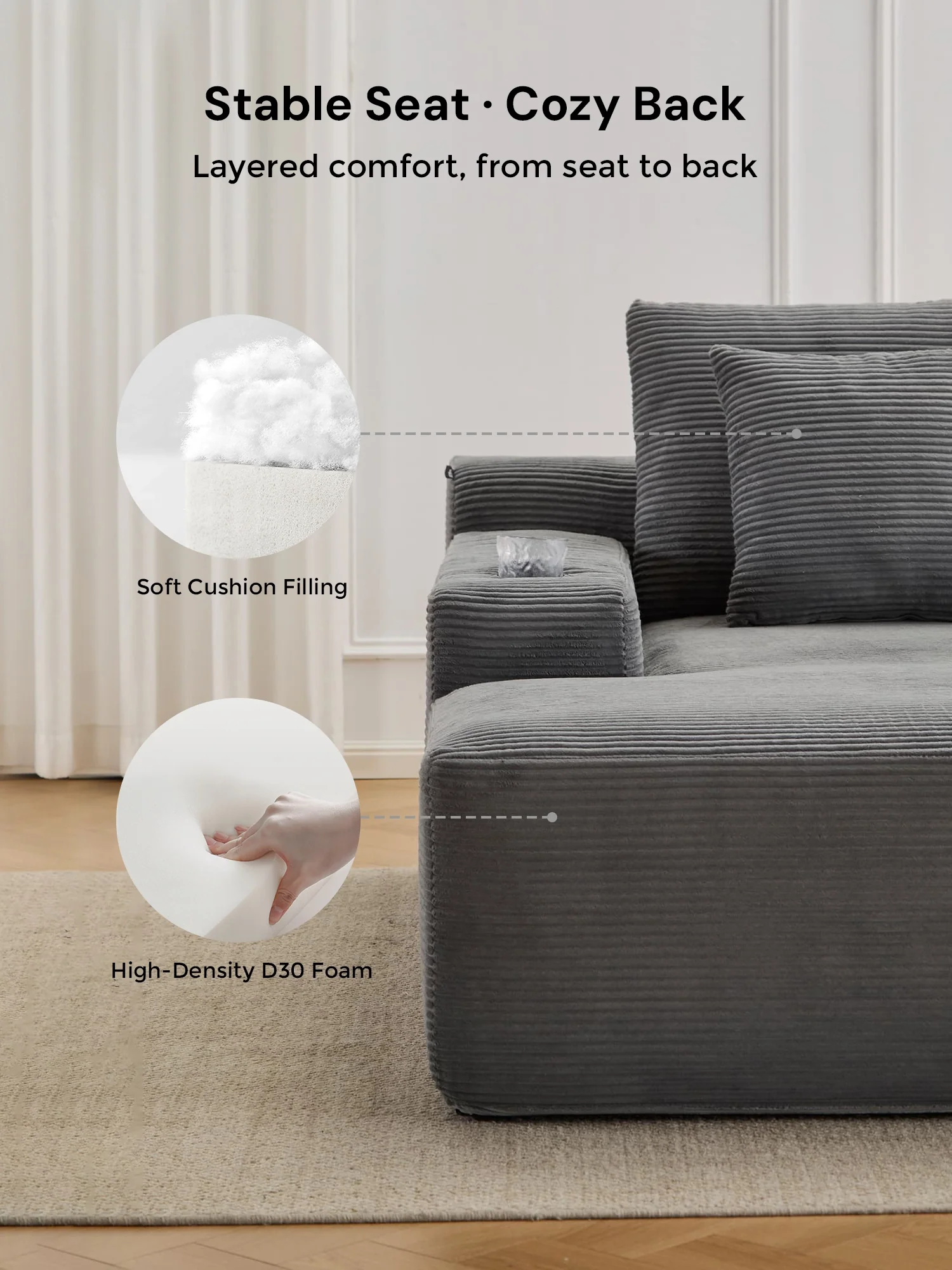 Morpheus Oversized Compressed Single Sofa - Image 37