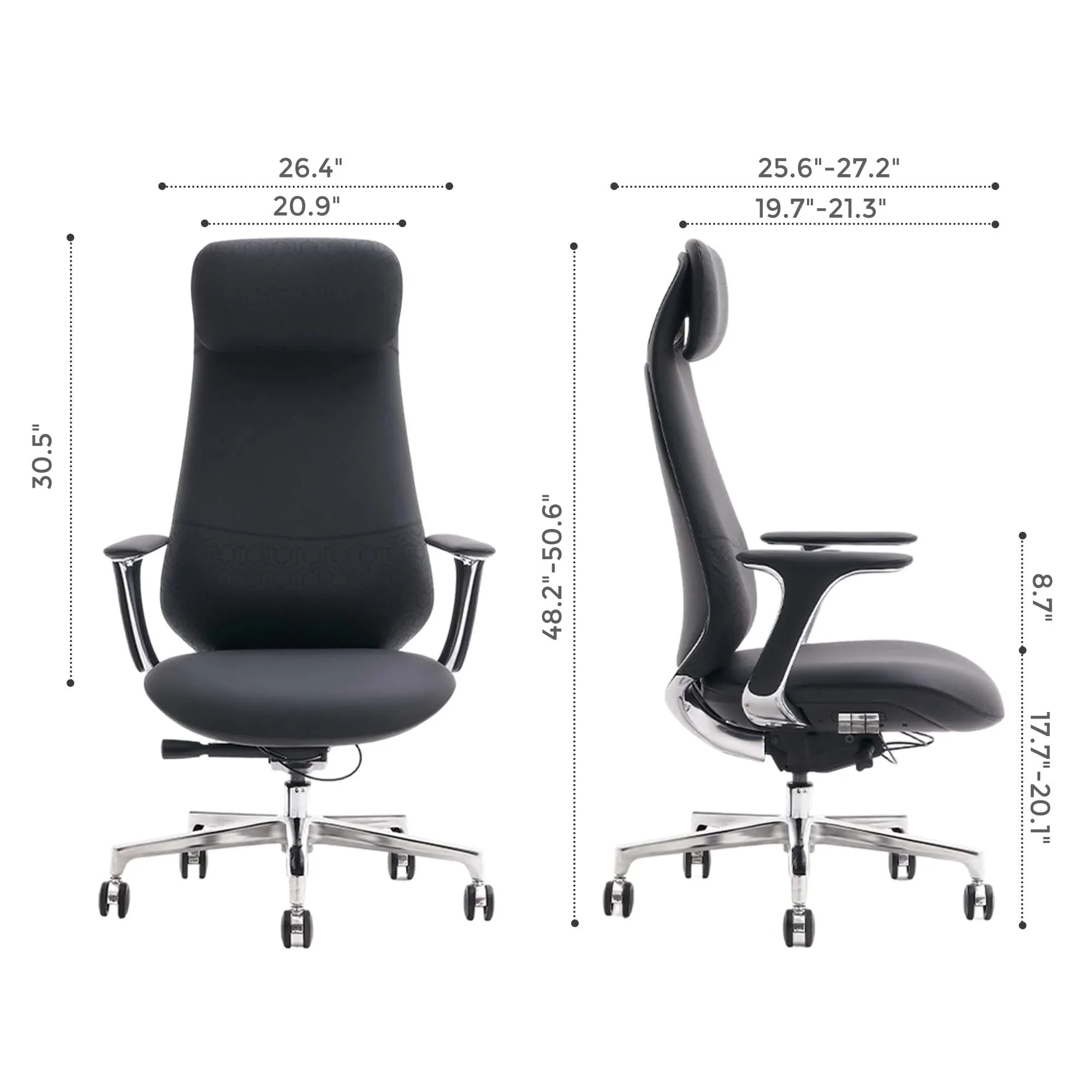 Neta Premium Leather Chair with Headrest - Image 108
