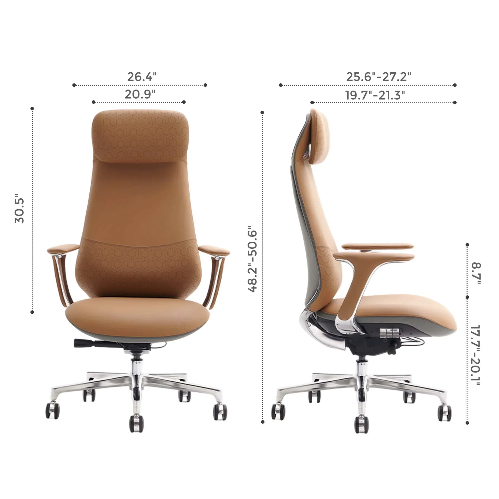 Neta Premium Leather Chair with Headrest - Image 116