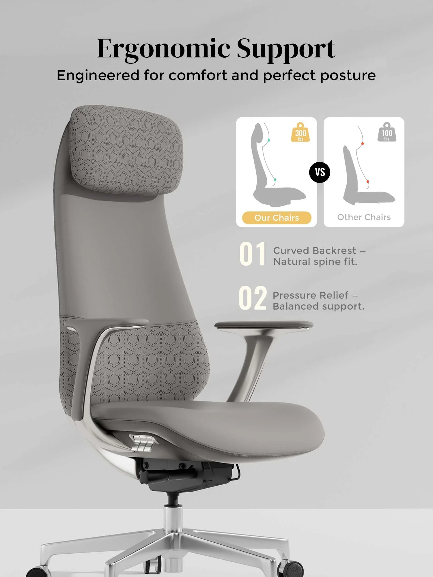 Neta Premium Leather Chair with Headrest - Image 36