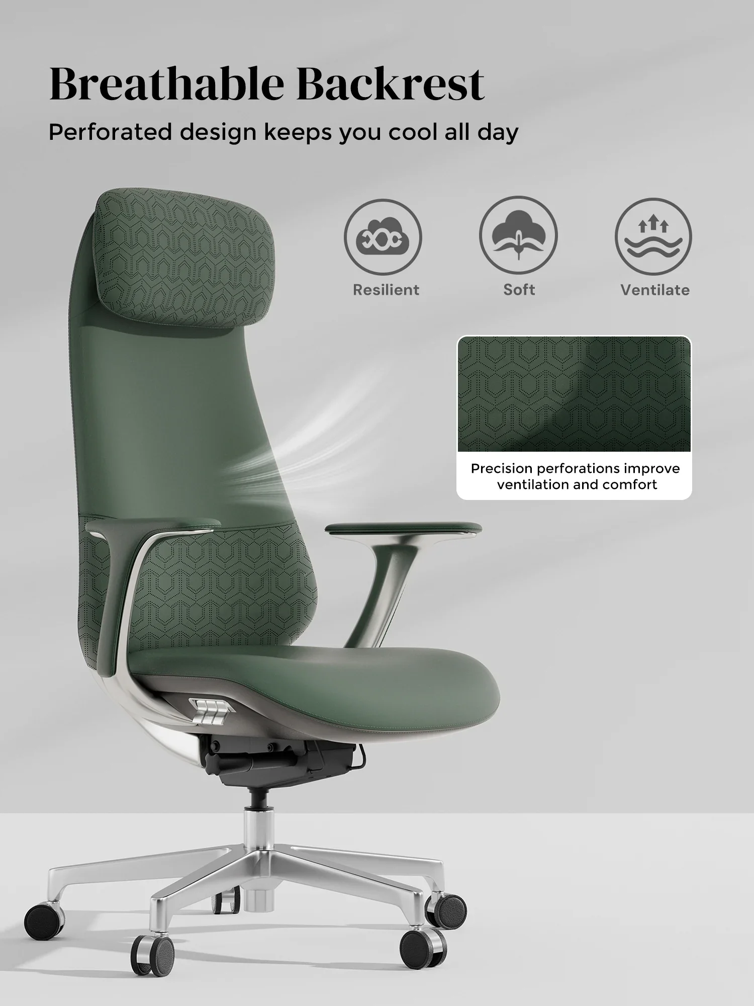 Neta Premium Leather Chair with Headrest - Image 56