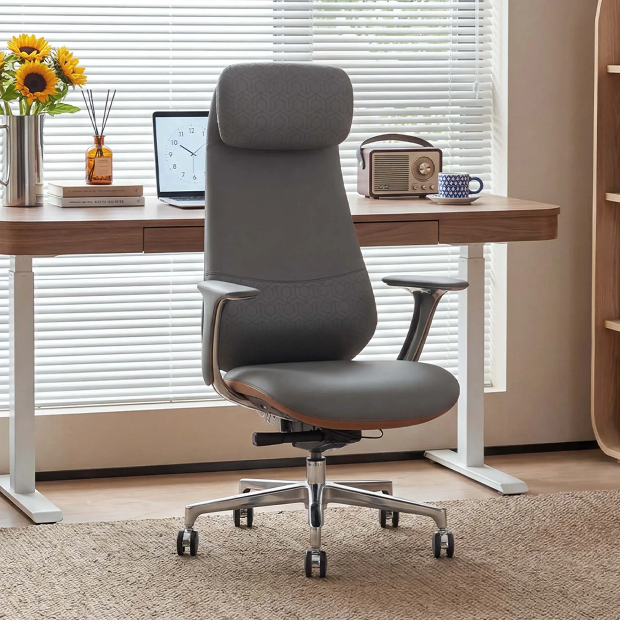 Neta Premium Leather Chair with Headrest - Image 91