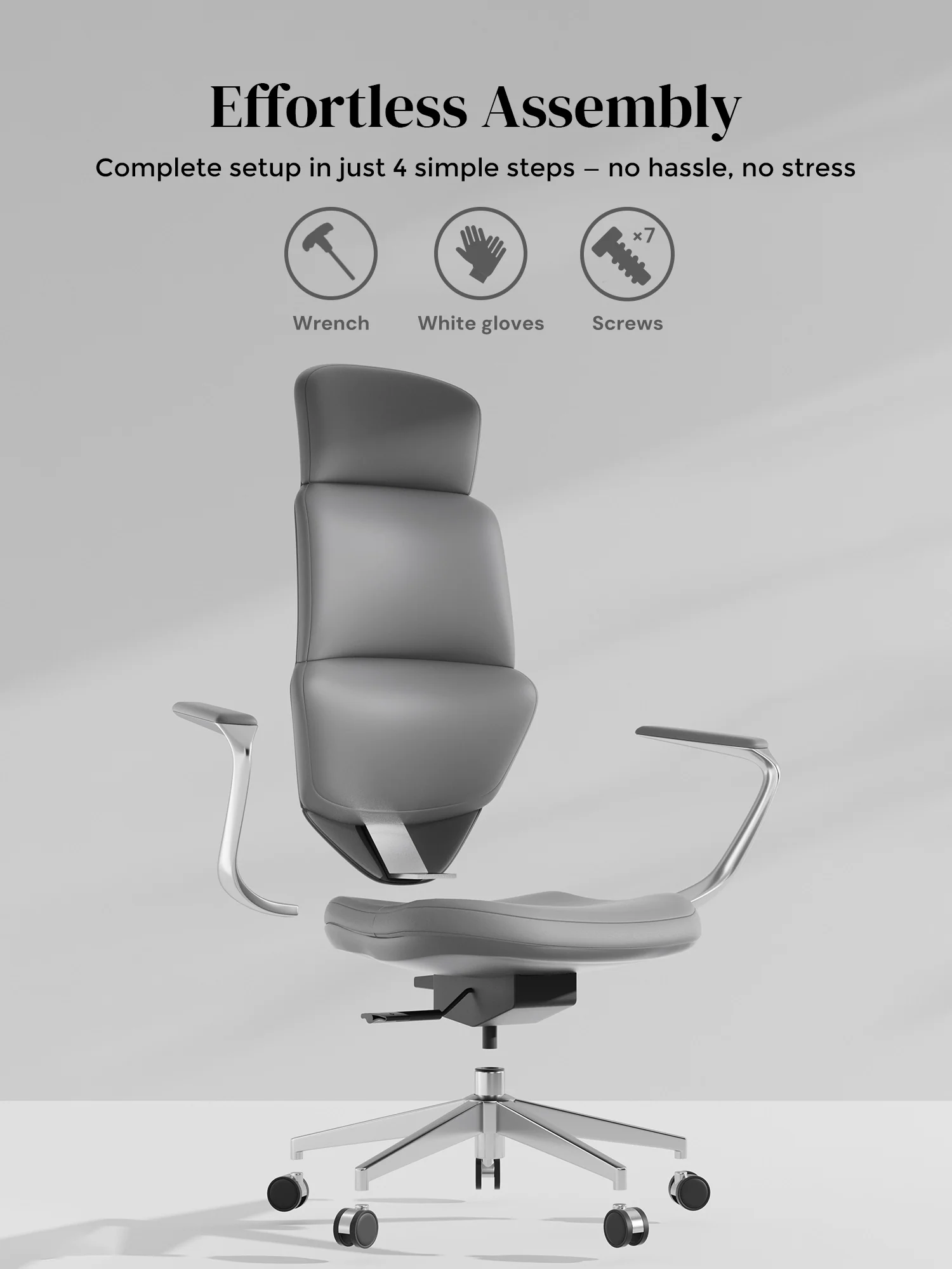 Nolan Leather Chair with Classic Design - Image 36