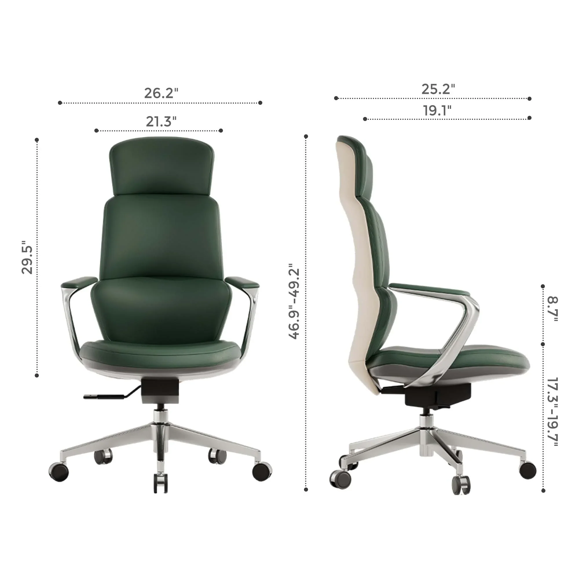 Nolan Leather Chair with Classic Design - Image 88