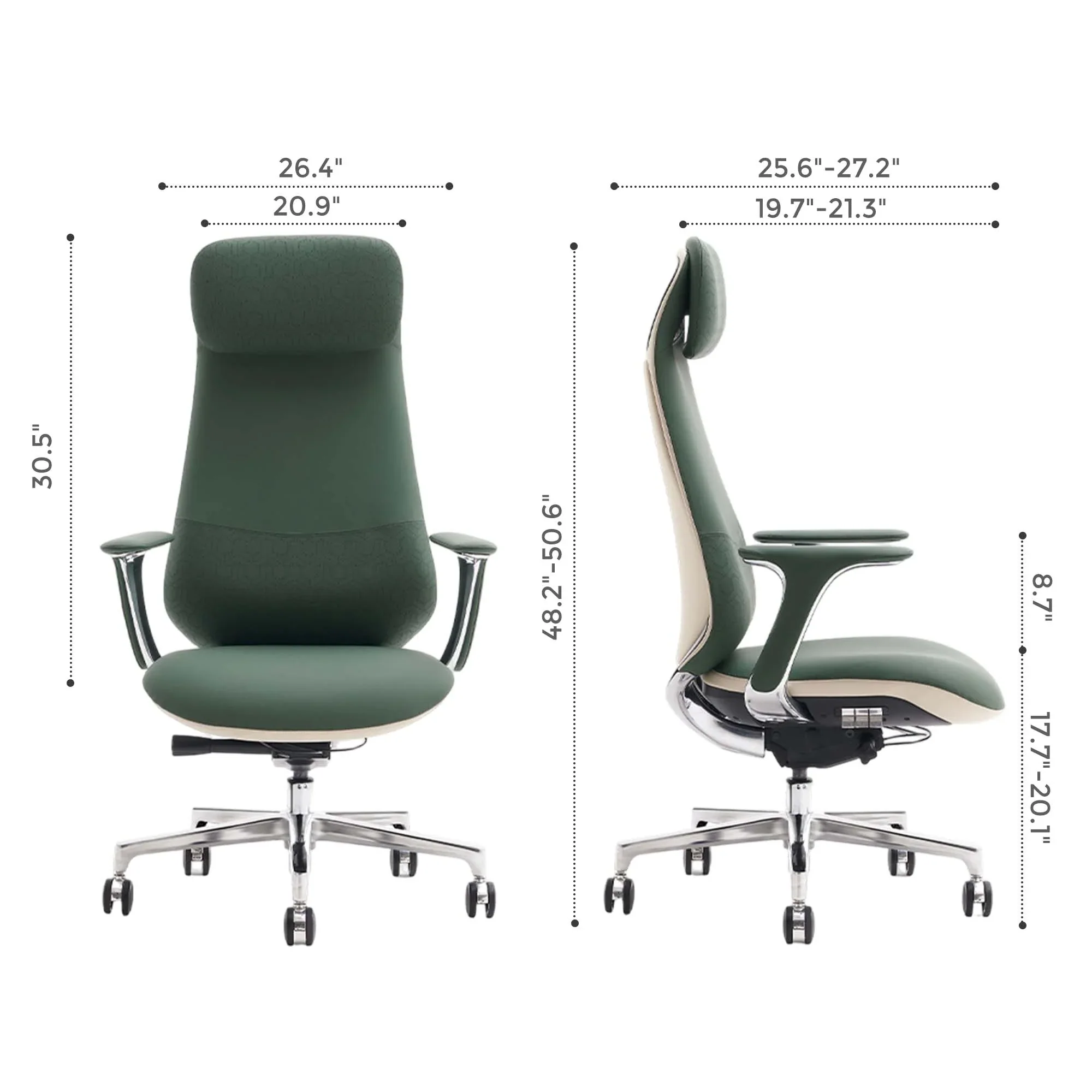 Norris Premium Leather Chair with Lumbar Support - Image 48