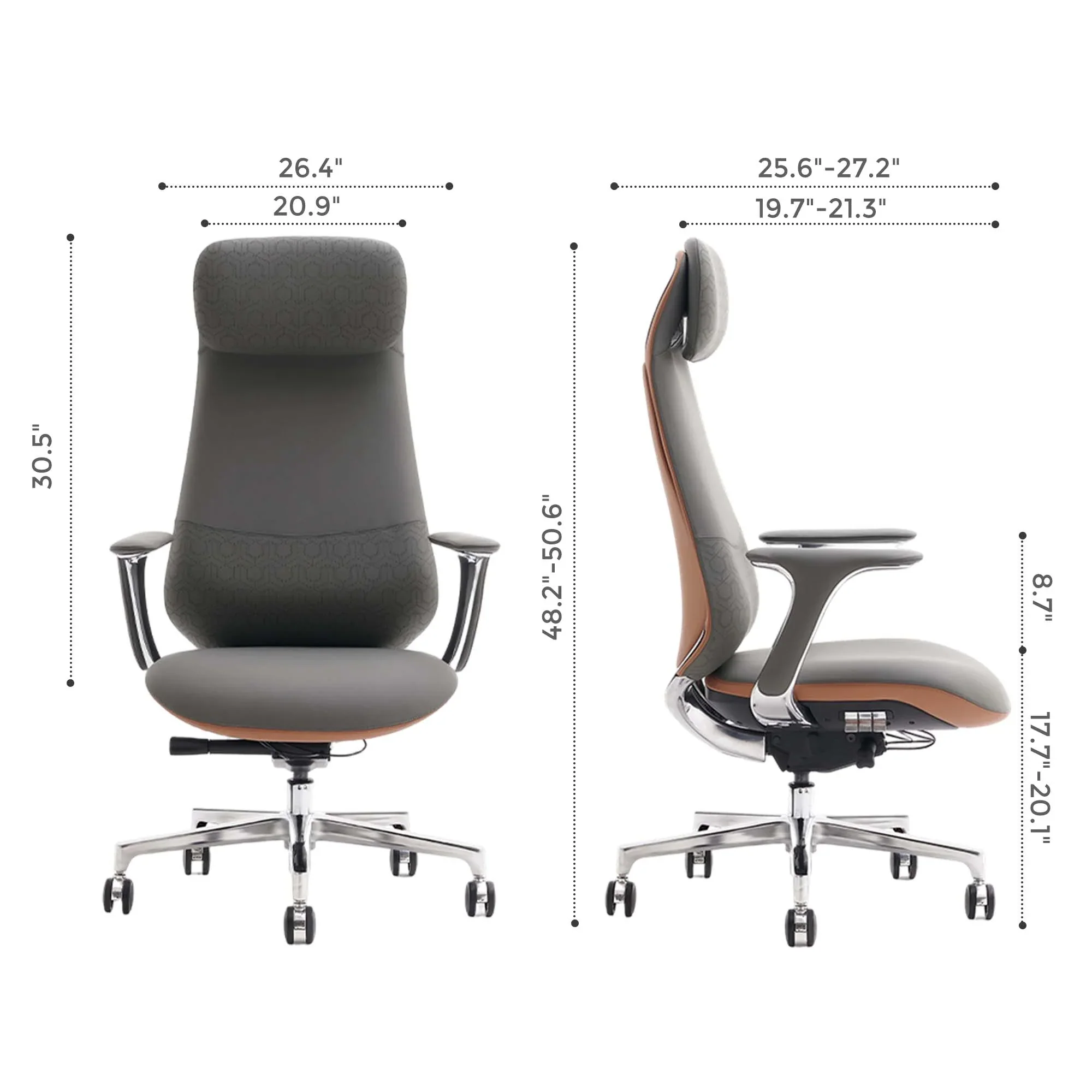 Norris Premium Leather Chair with Lumbar Support - Image 62