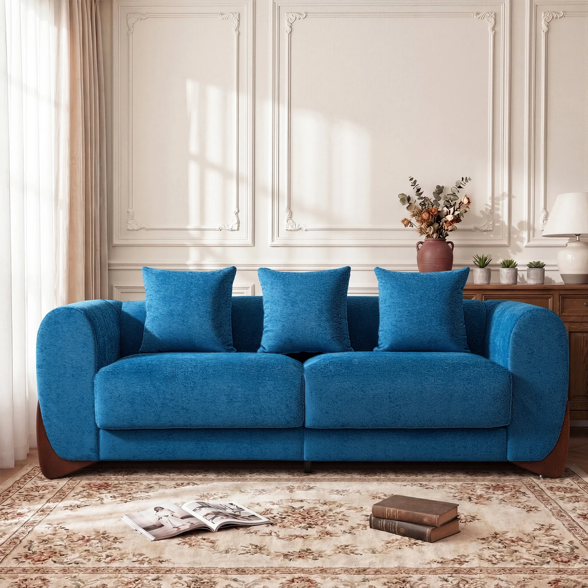 SF5 85.5" Soft Chenille 3 Seater Cloud Couch - Image 3