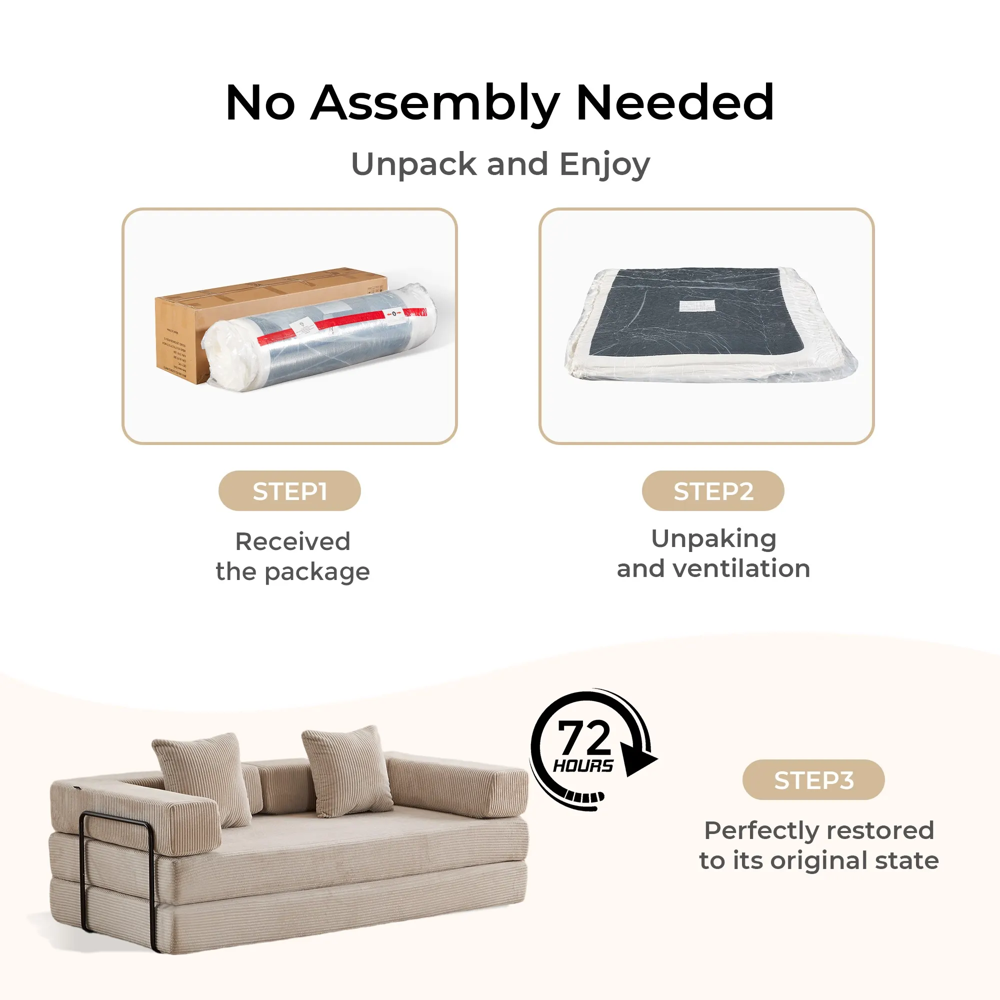 Selene Compressed Modular Sofa Bed-14.2" Seat Height - Image 132