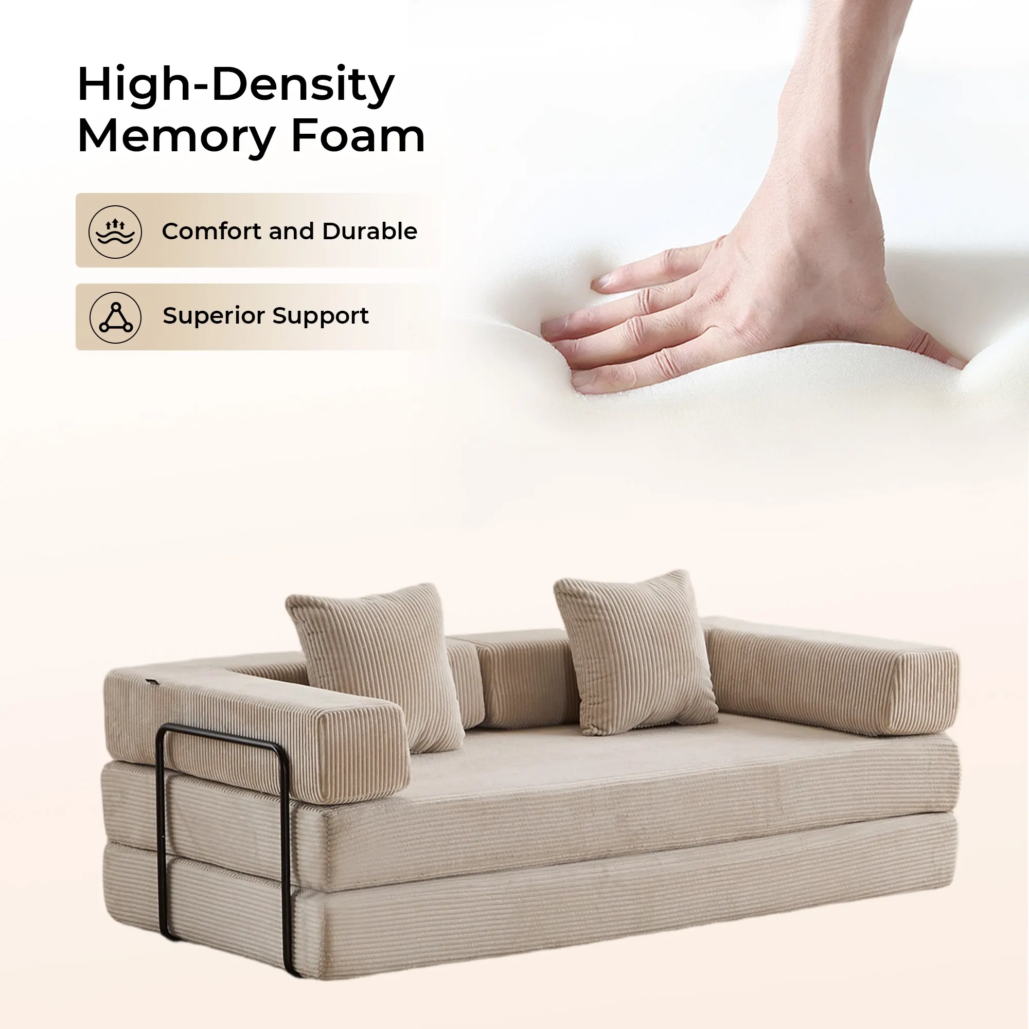 Selene Compressed Modular Sofa Bed-14.2" Seat Height - Image 134