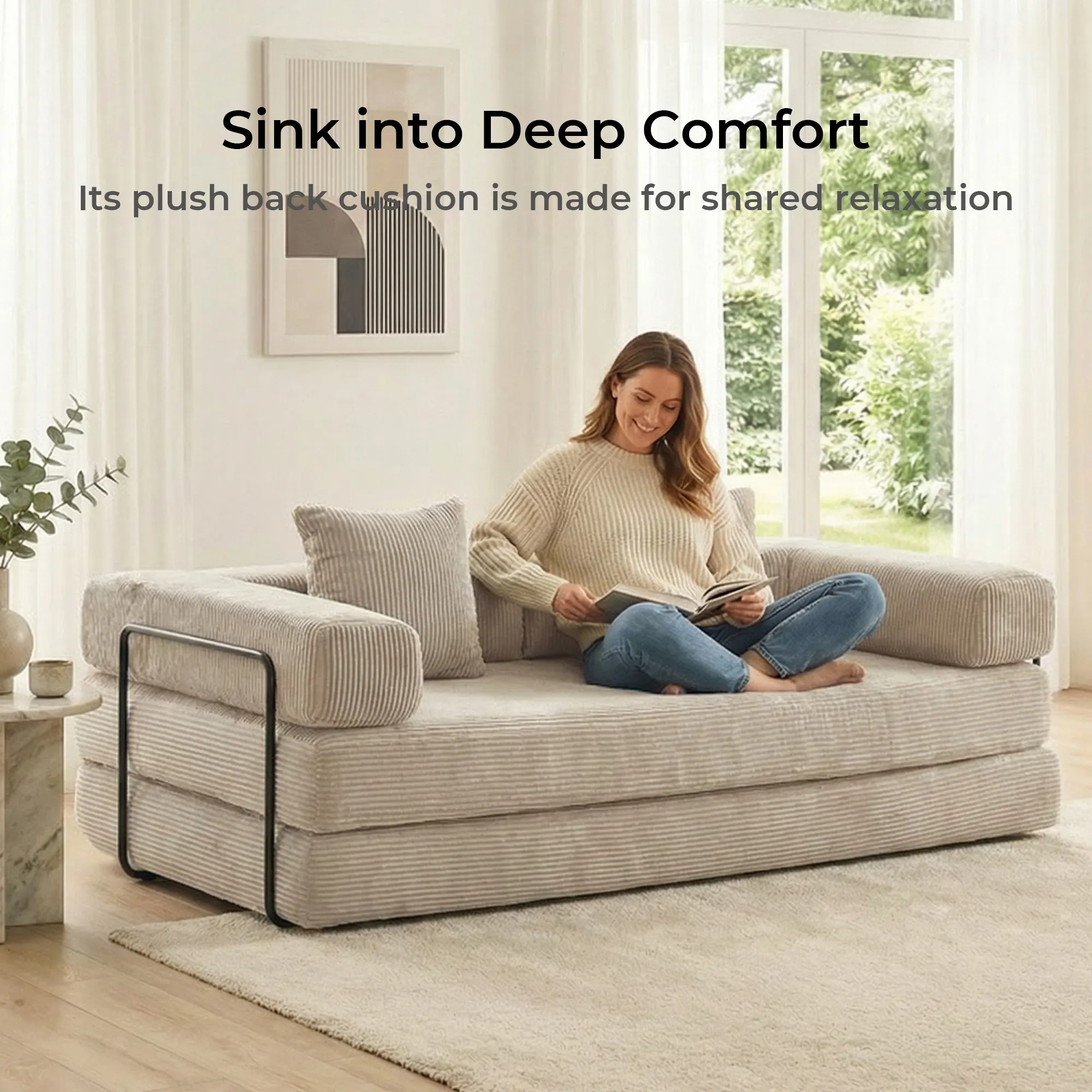 Selene Compressed Modular Sofa Bed-14.2" Seat Height - Image 137