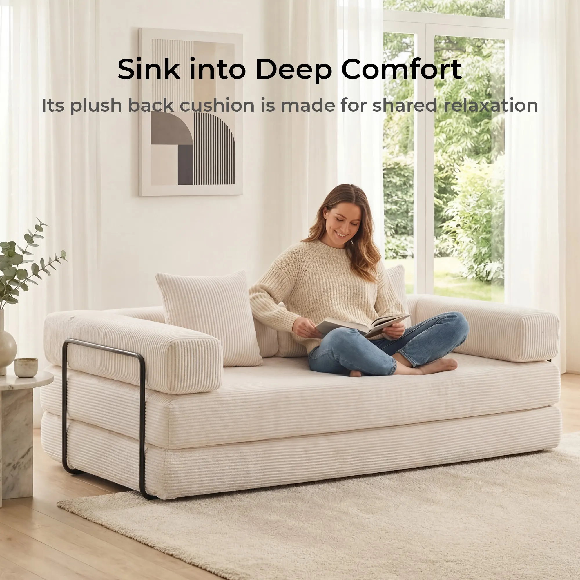 Selene Compressed Modular Sofa Bed-14.2" Seat Height - Image 150