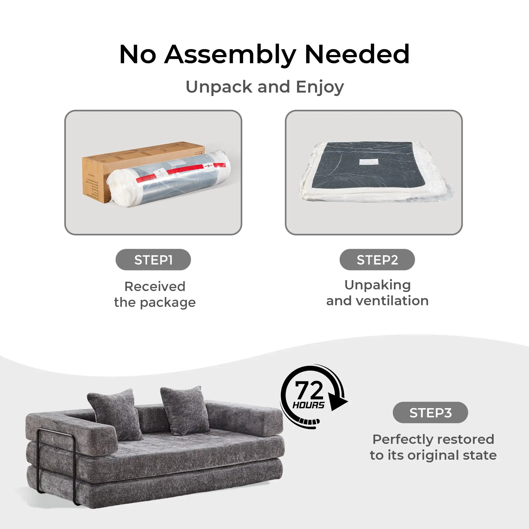 Selene Compressed Modular Sofa Bed-14.2" Seat Height - Image 176