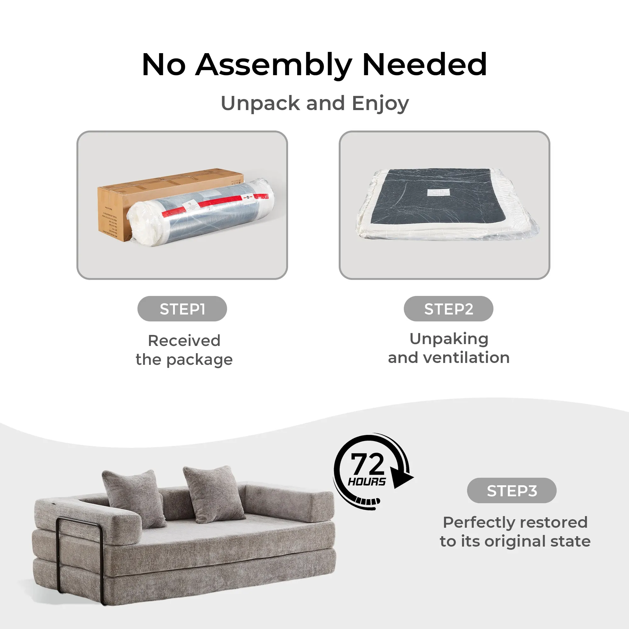Selene Compressed Modular Sofa Bed-14.2" Seat Height - Image 187