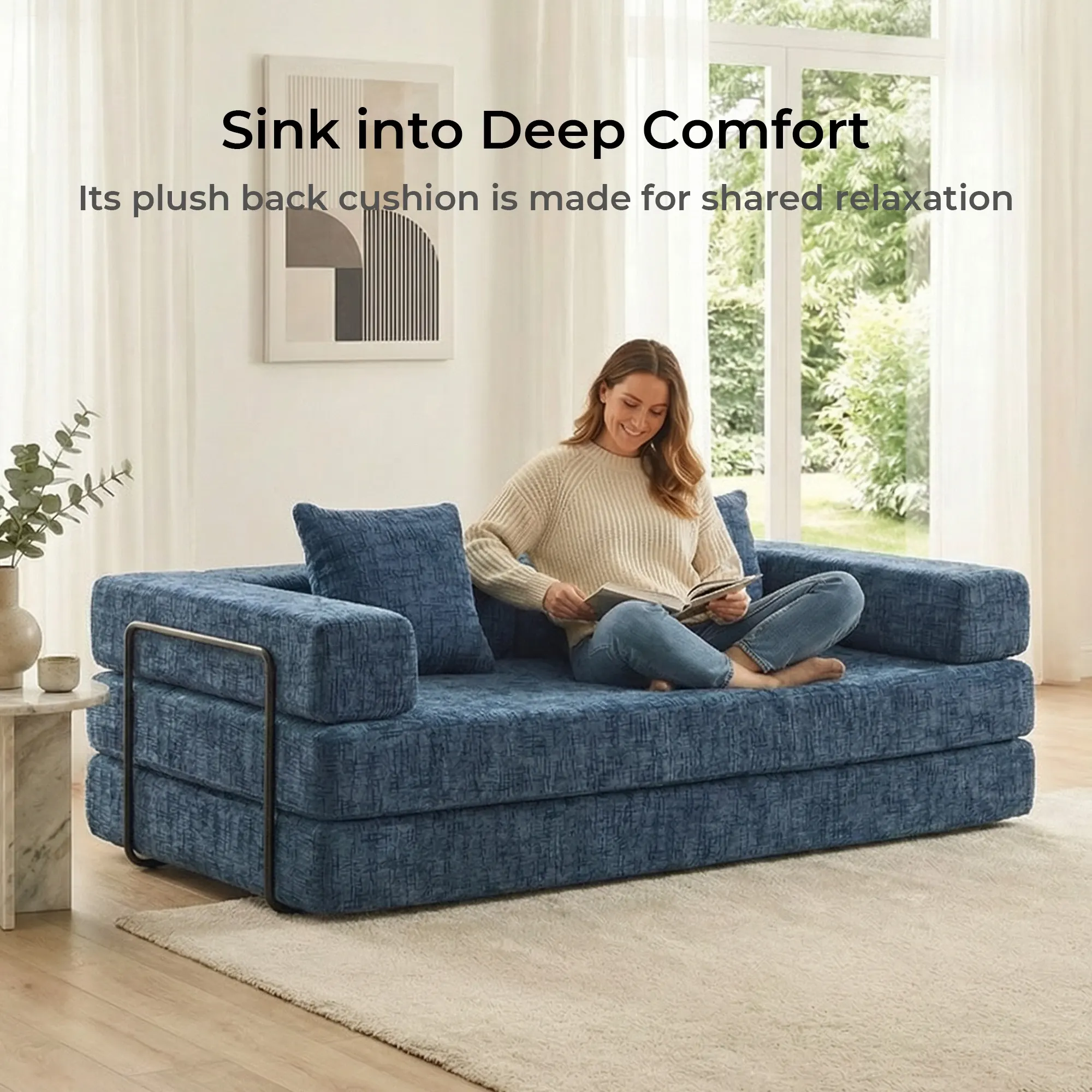 Selene Compressed Modular Sofa Bed-14.2" Seat Height - Image 208