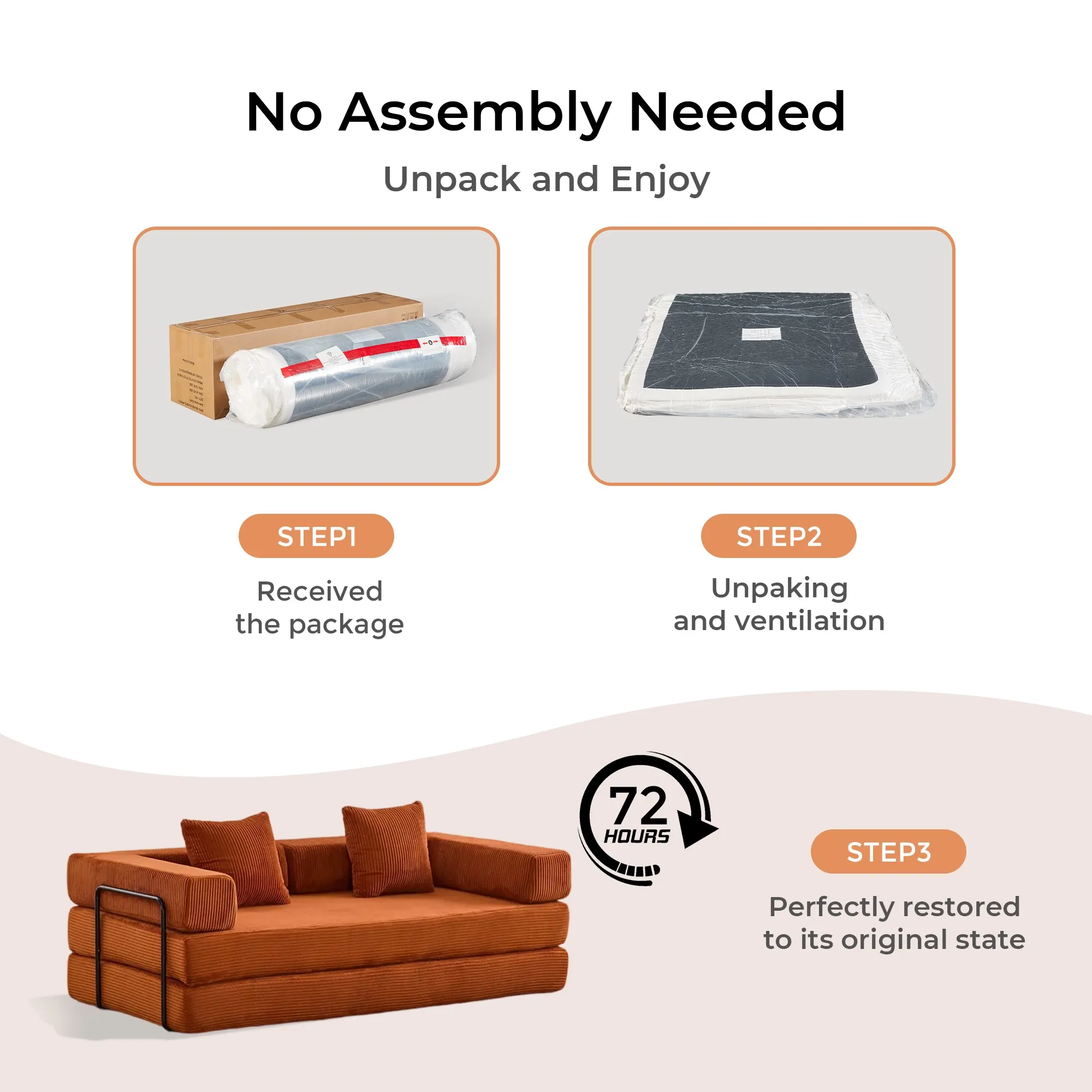 Selene Compressed Modular Sofa Bed-14.2" Seat Height - Image 237