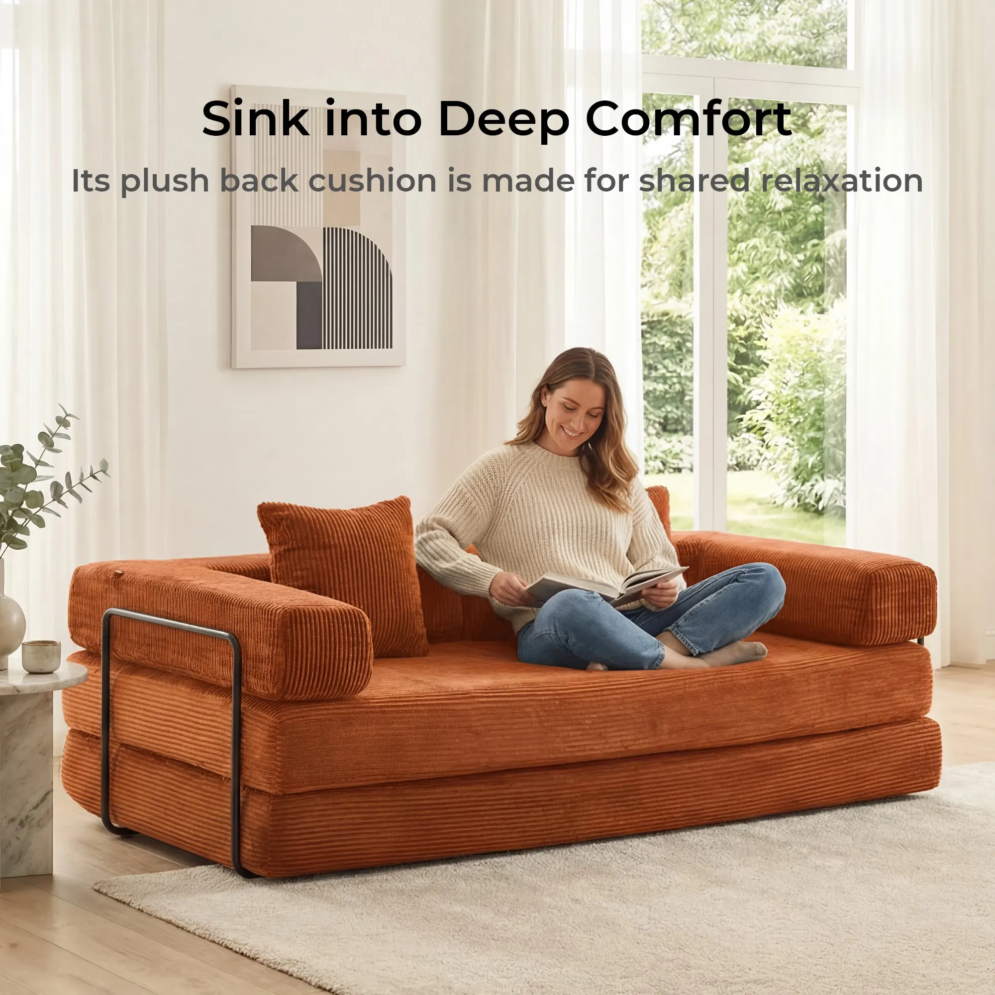 Selene Compressed Modular Sofa Bed-14.2" Seat Height - Image 238