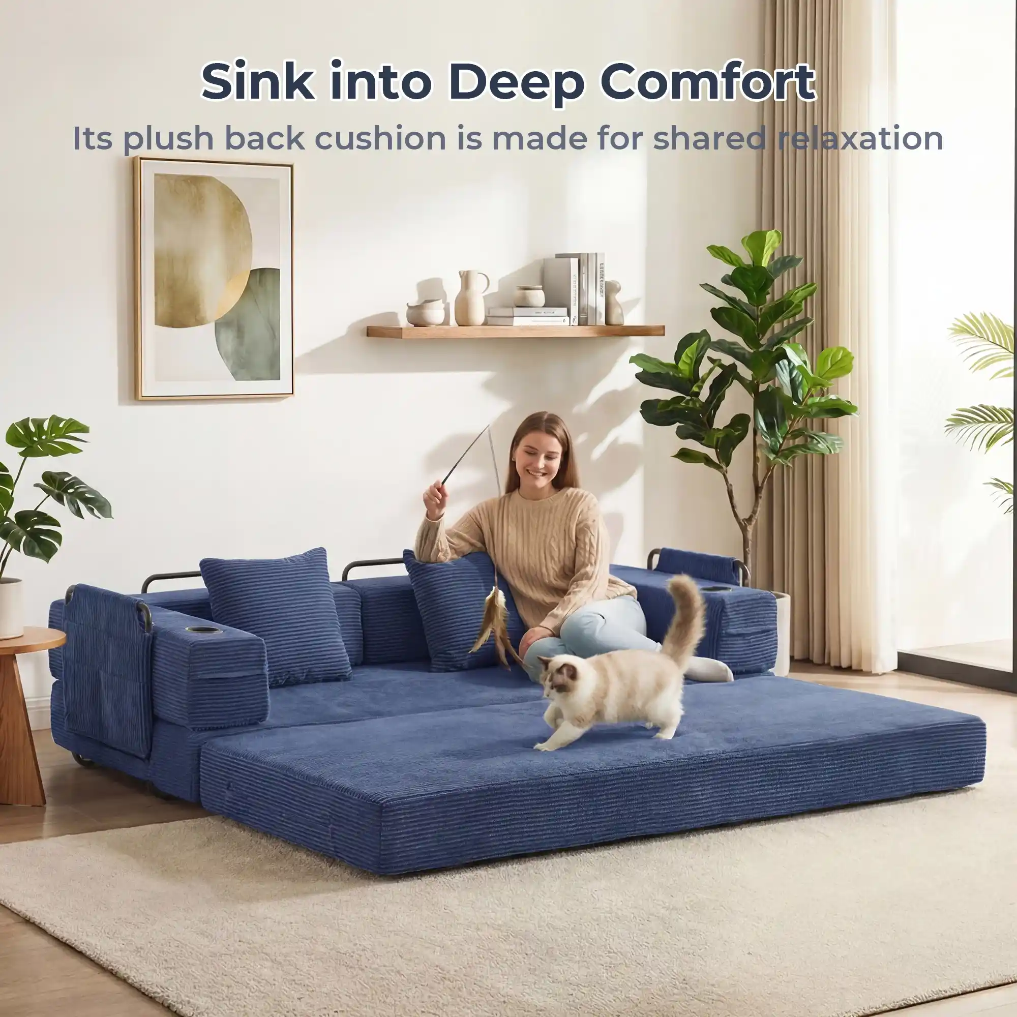 Selene Compressed Modular Sofa Bed-14.2" Seat Height - Image 92