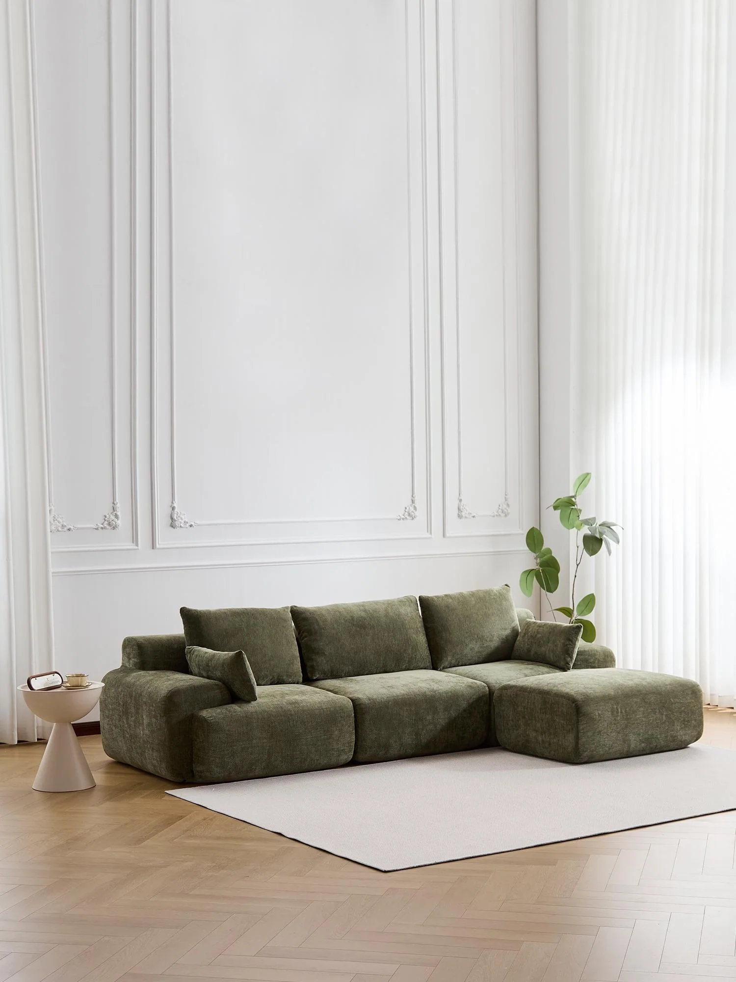 Zeus Compressed Sectional Sofa with Ottoman - Image 4